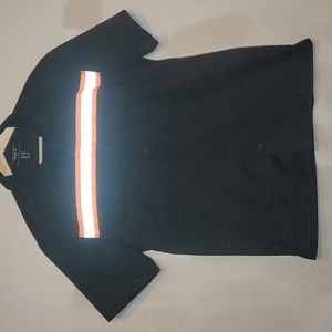 F21 Men's Reflective Balck Button-Down Shirt